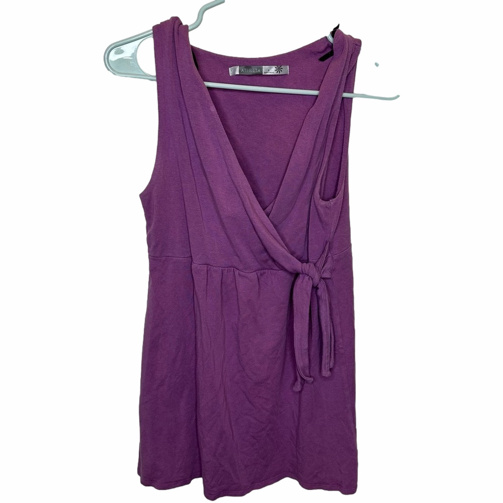Athleta Purple Cotton Blend Activewear Top Size Small